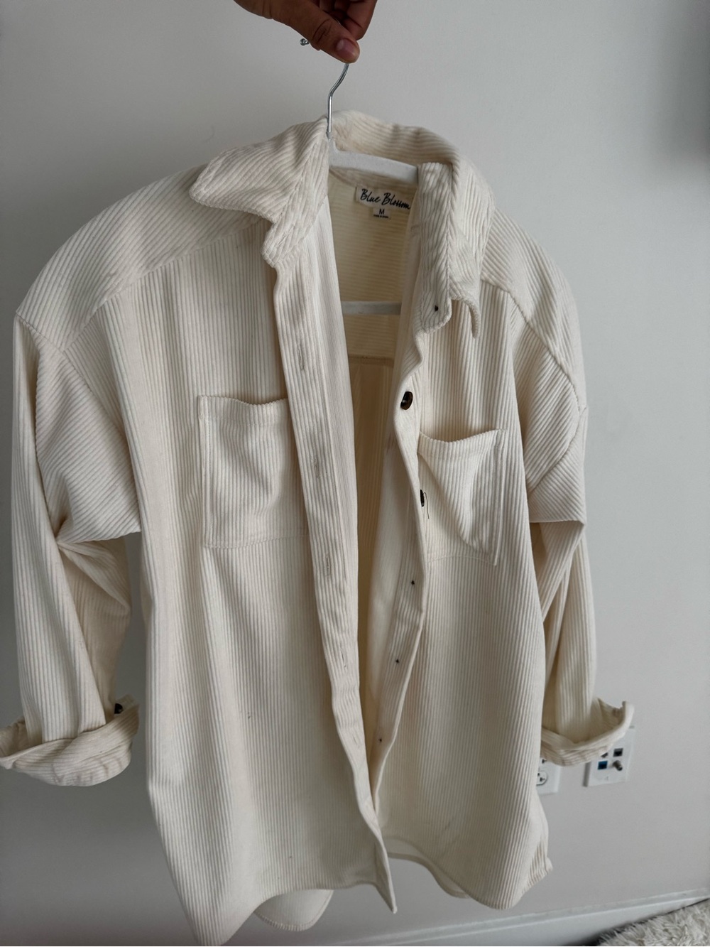 & Other Stories Cream Corduroy Shirt Jacket